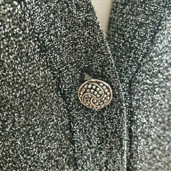Silver Black Long Sleeve Light Knit Cardigan - Picture 2 of 2